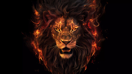 lion in flames
