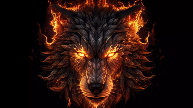 wolf in flames
