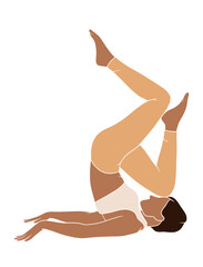 Abstract yoga woman poses illustration. Vector illustration.