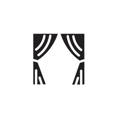 curtain fabric home icon