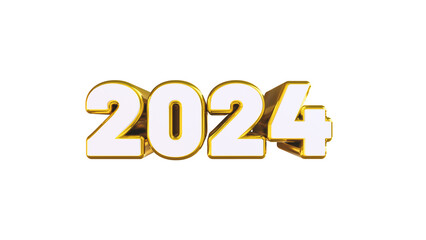 2024 Golden Text 3D isolated