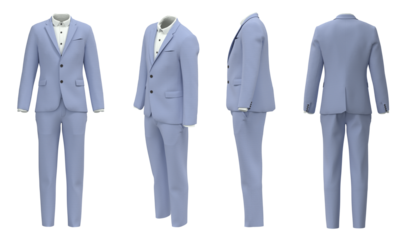 Man Blue Suit isolated on white