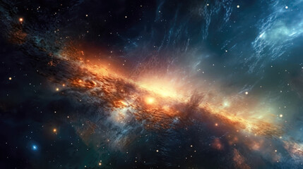 Obraz na płótnie Canvas Galaxy in deep space. Science fiction wallpaper. Beauty of deep space