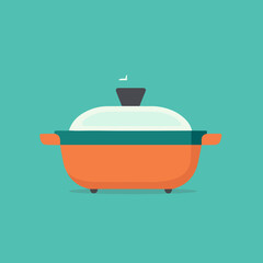 casserole minimalistic flat vector art symbol / logo, calm pastel colours
