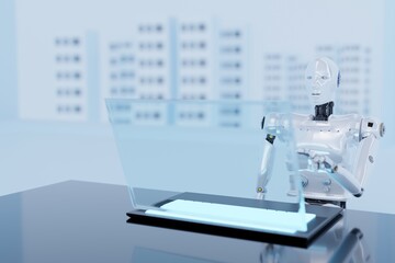 AI Technology CHAT to people help to touch touching UI screen interface point to the point that needs to corrected New technology in IOT business industry online AI.