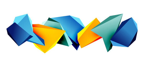 Vector 3d low poly triangle geometric design elements
