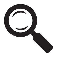 Magnifying glass icon, magnifier or loupe sign.