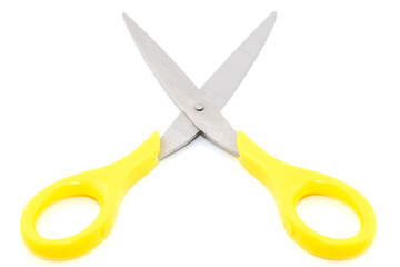 開いたハサミ　黄色いハサミ