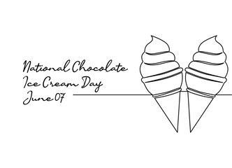 line art of national chocolate ice cream day good for national chocolate ice cream day celebrate. line art. illustration.