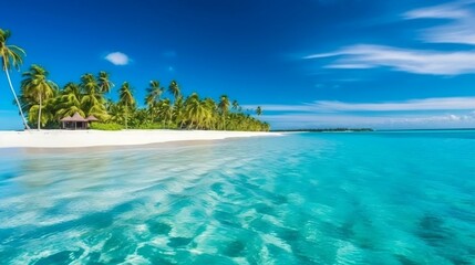 Maldives Islands Tropical Ocean Beach generative ai variation 3