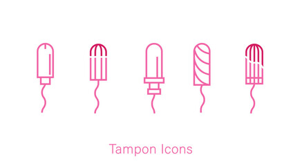 Tampon, women period pictogram, sign, icon. Vector illustration