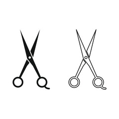 Scissors Logo Design Icon Vector Illustration