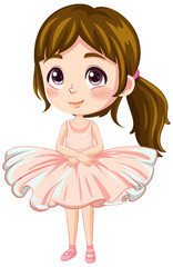 Fototapeta na wymiar Cute ballet dancer cartoon character