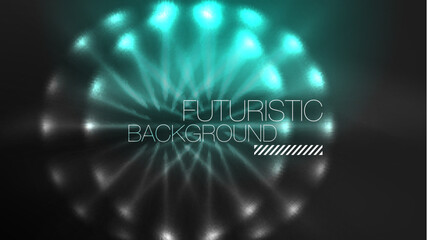 Circles with bright neon shiny light effects, abstract background wallpaper design
