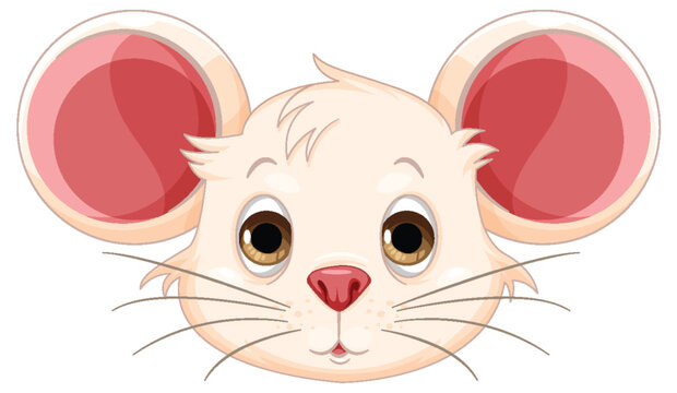 Cute mouse cartoon head isolated