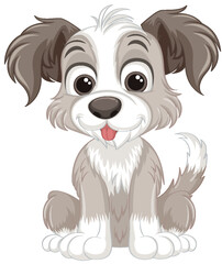 Cute dog cartoon character sitting
