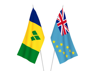 Tuvalu and Saint Vincent and the Grenadines flags