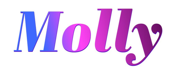 Molly - pink and blue color - female name - ideal for websites, emails, presentations, greetings, banners, cards, books, t-shirt, sweatshirt, prints

