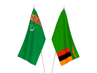 Turkmenistan and Republic of Zambia flags