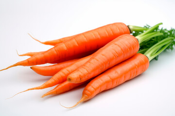 fresh carrots isolated on white, generative ai