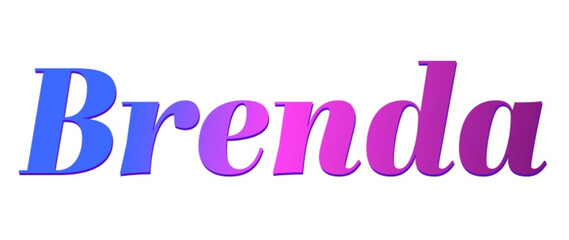 Brenda - pink and blue color - female name - ideal for websites, emails, presentations, greetings, banners, cards, books, t-shirt, sweatshirt, prints


