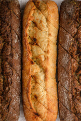 assortment baguettes on a light background