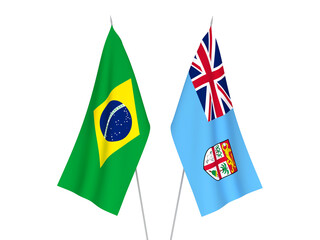 Brazil and Republic of Fiji flags