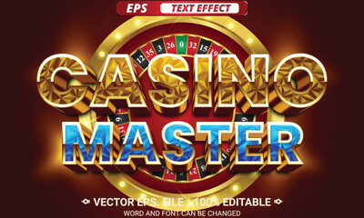 Casino master 3d editable vector text effect