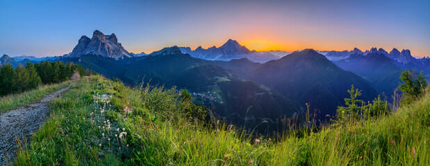 Italy, Veneto, Summer sunrise at Monte Punta