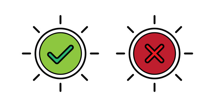 Correct and Incorrect Icons. Yes and No Icons. Positive and Negative Icons. Advantage and Disadvantage Icons. Right and Wrong Icons. Red and Green SVG Icons.