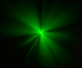 Green ray of light in black