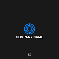 monogram logo letter c blockchain, symbol, design, icon, business, initial, shape, concept, blockchain, technology, crypto, abstract, coin, sign, corporate, modern, geometric template