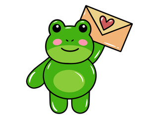 Frog Cartoon Cute for Valentines Day