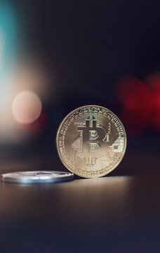 Close-upof gold coloredBitcoincoin