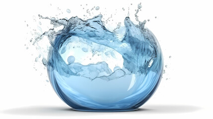 Fototapeta na wymiar Isolated liquid water splash in sphere shape