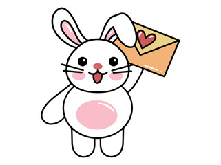 Bunny Cartoon Cute for Valentines Day
