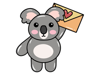 Koala Cartoon Cute for Valentines Day
