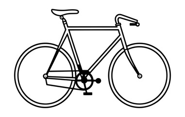 bicycle isolated on white background, line art of bicycle illustration, single line art of bicycle illustration