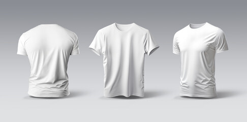 Isolated t-shirt with shadow Mockup. Template of jersey on grey .3d rendering