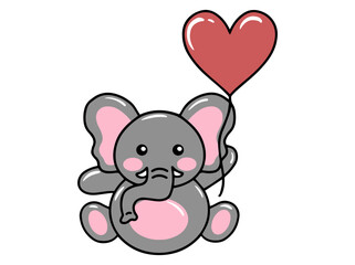 Cute cartoon Elephant drawing illustration
