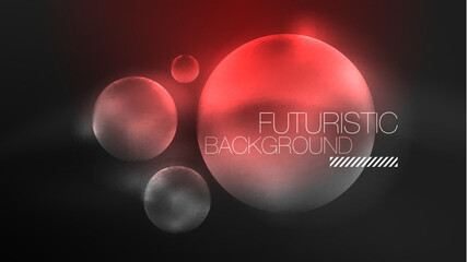 Circles with bright neon shiny light effects, abstract background wallpaper design
