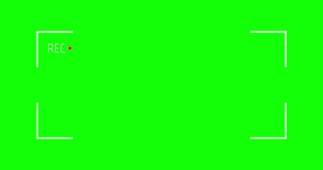 Camera recording screen, viewfinder on black background