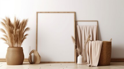 Modern Living Room. Stylish Interior Design Background. Generative AI.