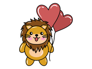 Cute cartoon Lion drawing illustration