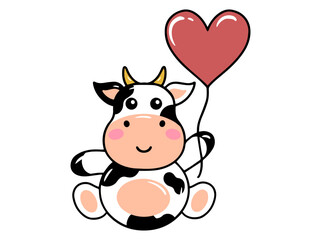 Cute cartoon Cow drawing illustration