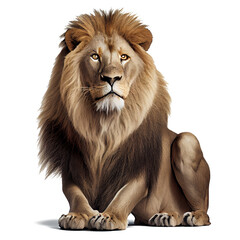 lion panthera leo on a transparent background (PNG). Generative AI
