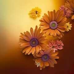 Flowers on a light purple colored background