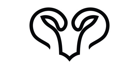 logo design head goat simple minimalist icon vector illustration