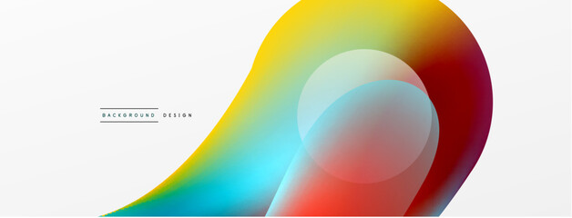 Fluid abstract background, round shapes and circle flowing design for wallpaper, banner, background or landing