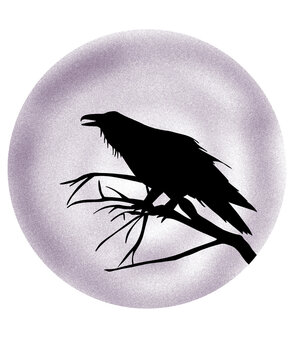 recommend clip art: illustration of a silhouette of a bird cuervo sin fondo